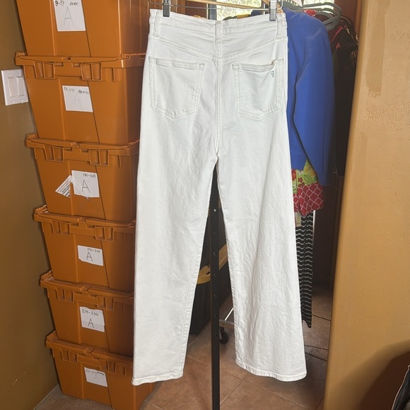 Pilcro Clean-Seamed High-Rise Wide-Leg Cream Jeans Size 30 - Picture 7 of 11